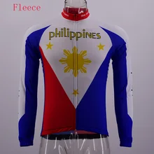 

2019 Philippines cycling jersey long sleeve Winter Thermal Fleece&no Fleece cycling clothing Reflective zipper 4 pockets