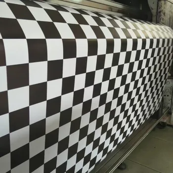 

Gloss Balck white Chequered Check Vinyl - Car Roof body Wrap Stripes Vehicle Camoouflage graphics 1.52x10m/20m/ 30m