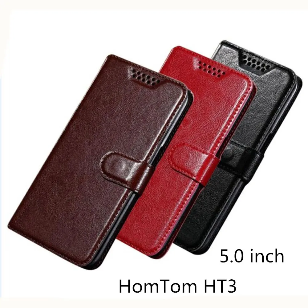 

For HomTom HT3 Luxury PU Leather Back Cover Case For HomTom HT3 Case Flip Protective Phone Bag