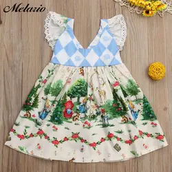 Melario/платья для девочек, коллекция 2019 года, весенне-летнее платье для девочек, платье принцессы, комбинированная хлопковая одежда с