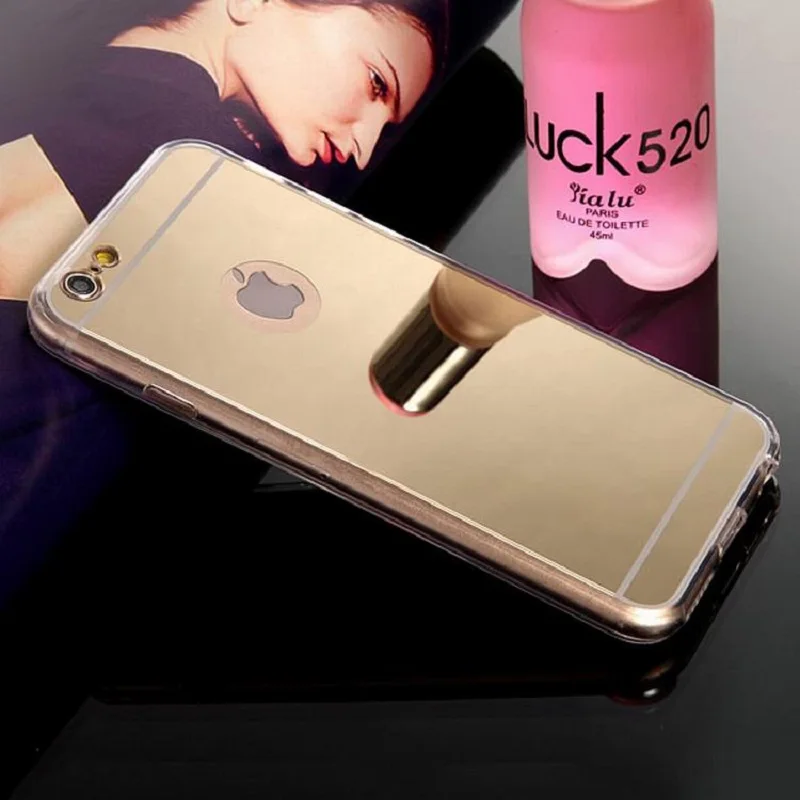 Новый Розовое золото Роскошные Зеркало мягкий ясности TPU чехол для iPhone 6 S 7 Plus