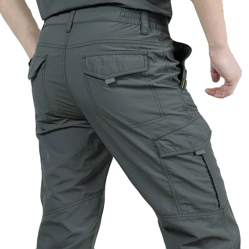 Billige Männer Atmungsaktiv Casual Hosen Schnell Trocken Leichte 2020 Sommer Männlichen Wasserdichte Taktische Cargo Pants Armee Militärischen Stil Hosen