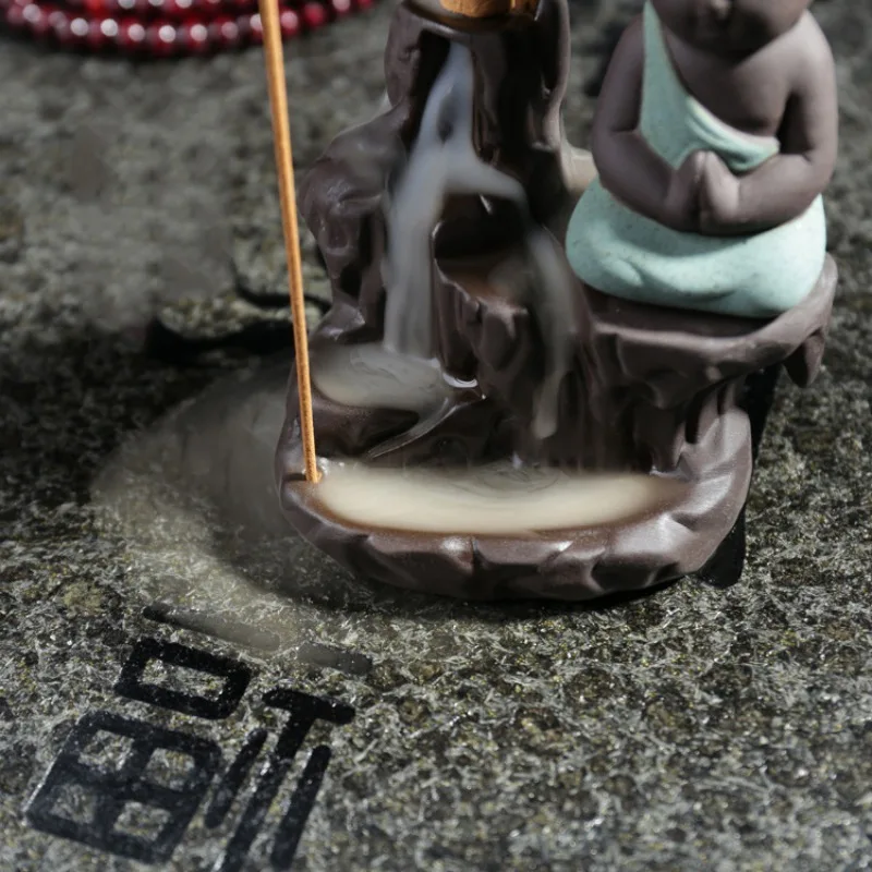 Маленький Монах Будда курильница для благовоний запах горелка Керамическая Печь для ароматерапии Запах ароматических чайных домиков украшения дома