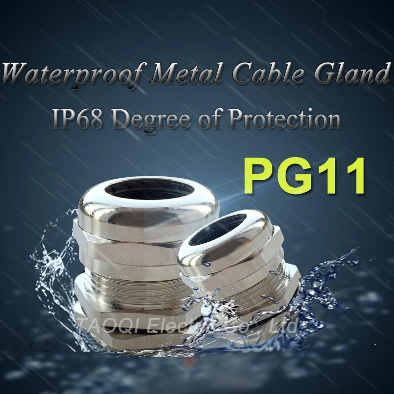 

1piece PG11 Nickel Brass Metal IP68 Waterproof Cable Glands Connector Wire Glands for 5-10mm cable
