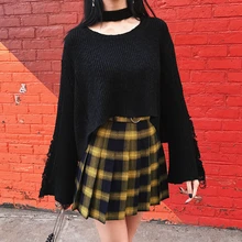 Весна лето клетчатые юбки женские милые Harajuku клетчатые плиссированные юбки в стиле панк с высокой талией короткая женская юбка E3199