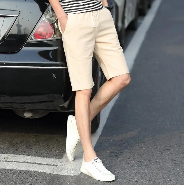 High quality 2019 Summer Casual Slim Teenagers Drawstring elastic waist breathable short solid youth men's beach shorts M-4XL High quality 2019 Summer Casual Slim Teenagers Drawstring elastic waist breathable short solid youth men's beach shorts M-4XL