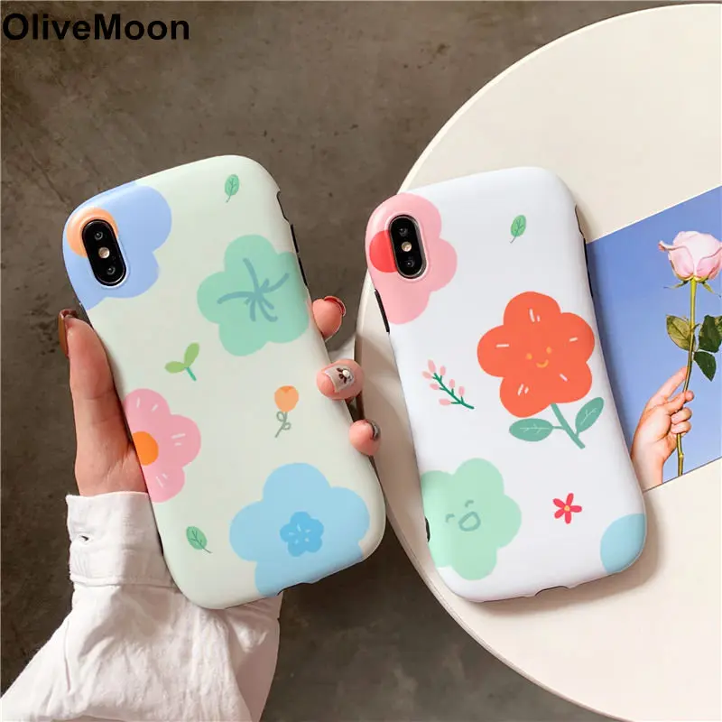 

Lovely Flower Phone Case For iPhone XS MAX XR 6 7 8 Cases Shockproof TPU Back Cover For iPhone X 6S 7 8 Plus Coque Funda