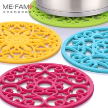 ME. FAM круглый полый резной силиконовый коврик нескользящий термостойкий Коврик для тарелок с изоляцией прочный Настольный декоративный коврик