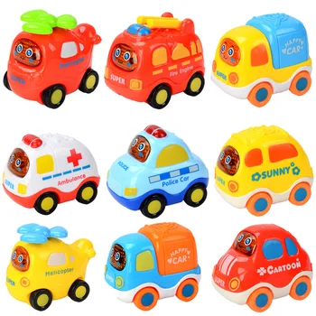 

Hot Sale 1PCS Kawaii Cartoon Pull back Car Inertia Car With Signs Resistance to Fall Vehicle Baby Education Toys The Best Gifts