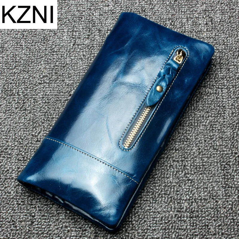 

KZNI Male Wallet Designer Men Wallets Purses Genuine Leather Purse Famous Brand Billetera Hombre Monedero Mens
