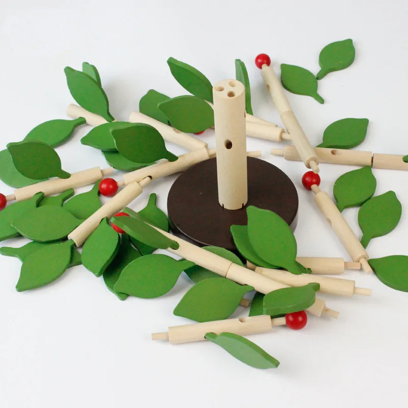 ZH 1 шт. деревянные DIY трехмерные собранные игрушки вставляющие листья младенческой ручной глаз координационные Обучающие игрушки строительные блоки