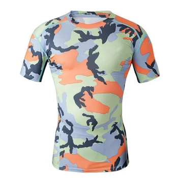 

Men Quick Dry Tactical Camouflage T-Shirts Breathable Army Military Combat Short Sleeve Tights Workout Clothes
