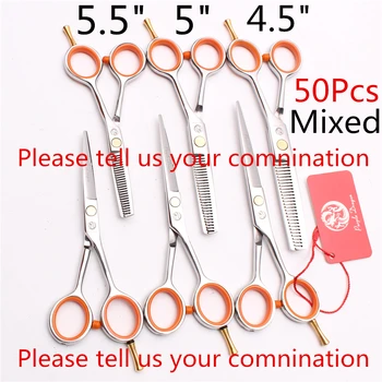 

50Pcs 4.5" 5" 5.5" Purple Dragon Thinning / Cutting Scissors Hairdressing Scissors Professional Hair Scissors Styling Tool Z1017