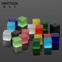 ShinyGem Square Cube Cat Eye Stone Beads 4mm/6mm/8mm Rainbow Natural For Jewelry Making Random Mix Colors 50pcs/Pack