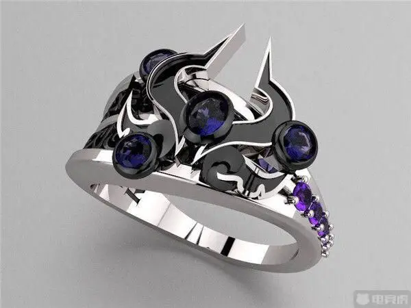 S925 Jewelry Sterling Silver Engagement Rings LoL Master Ionia The Dark Sovereign Syndra Ring Game Girl Friend Gift | Украшения и