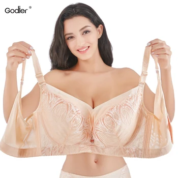 

Godier Lace Large Plus Size Bra Push Up Bra CDE Cup Plus Size Women Full-Coverage Underwear Brassiere Big Size Bralette Lingerie
