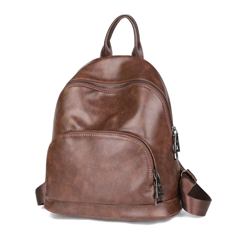 

vintage women backpack soft leather travel school bag fashion new shoulder bag 2018 brand design teen backpacks
