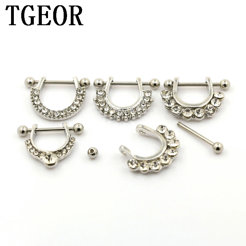 

Hot jewelry new arrival 20pcs stainless steel gem crystals Small nipple piercing hoop Earring Free shipping