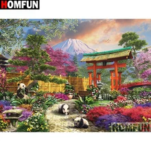 HOMFUN-pintura de diamante punto de cruz