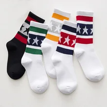 Новая мода 5 цветов женские повседневные короткие носки полосатый носок с рисунком звезды для женщин модные яркие студенческие носки без пятки для девочек