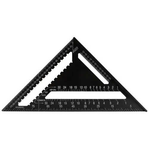 

12 inch high-grade triangle ruler High precision triangle ruler Aluminum profile triangle ruler Black triangle ruler 30 cm