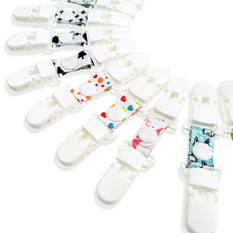 

ideacherry Baby Pacifier Clip 23 Colors Infant Dummy Nipple Soother Handkerchief Holder Kid Cartoon Double-headed Anti-drop Tool