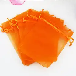 100 шт./лот 11x16 см Однотонная одежда сумки из органзы Ювелирная упаковка шнурок пакеты для бусины сладкие конфеты небольшие подарки