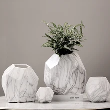 Современный простой мраморный цветочный горшок для помещений, Керамическая Настольная ваза для цветов, украшение для дома и офиса, горшок для суккулентов, домашняя Цветочная ваза