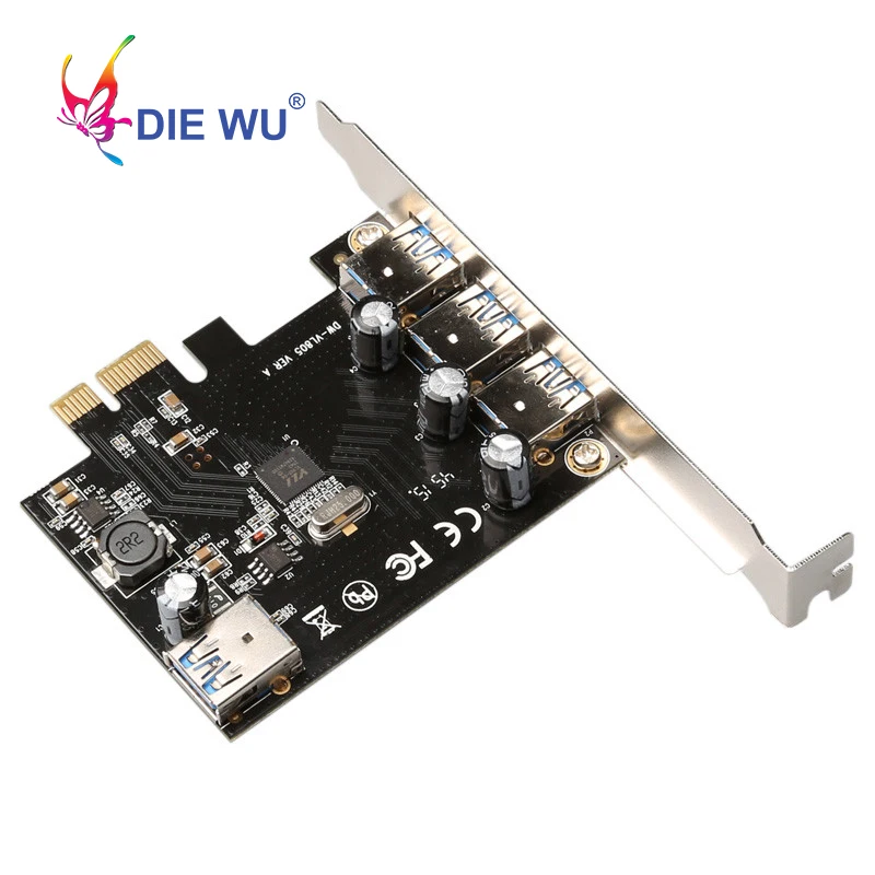 3+ 1 порта USB3.0 плата расширения для через PCI Express X1 до 3 внешних+ 1 внутренний PCIe Riser card TXB049