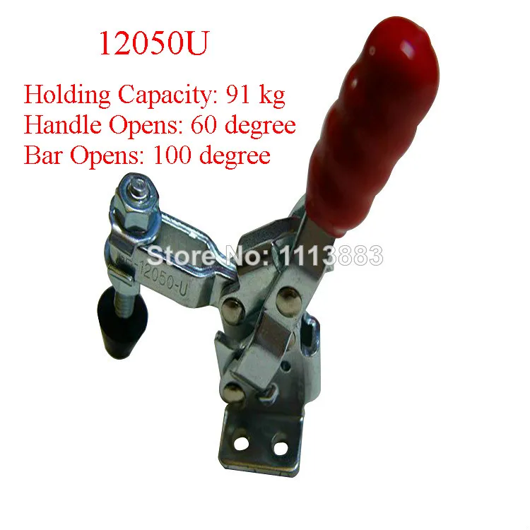 

5PCS 91KG 201LBS U Bar Flanged Base Straight Handle Vertical Type Toggle Clamp 12050U