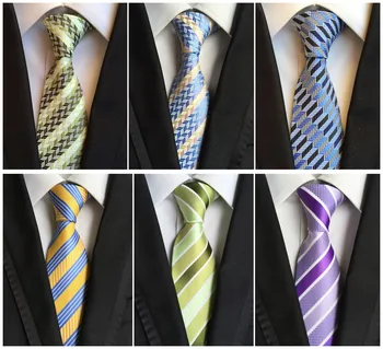 

2020 Business Explosions Wedding Tie 8cm Polyester Silk Fashion Explosions Striped Men's Business Party Tie Classic Clothing