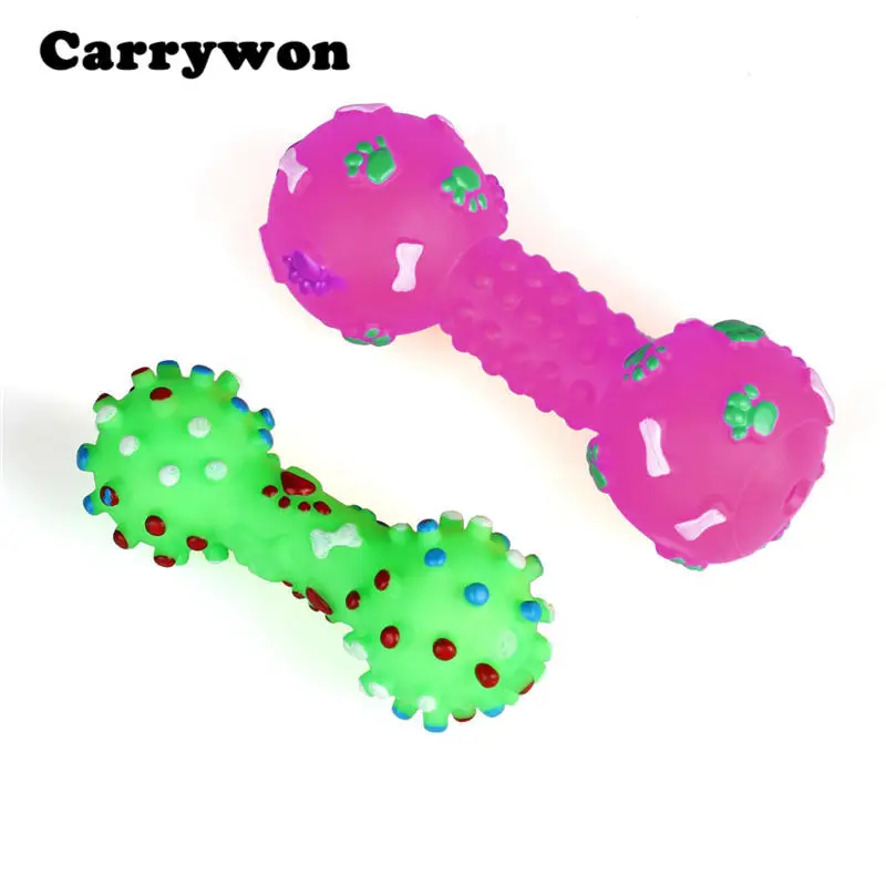 New Lovely Pet Dog Toys Colorful Dotted Dumbbell Shaped Dog Toys