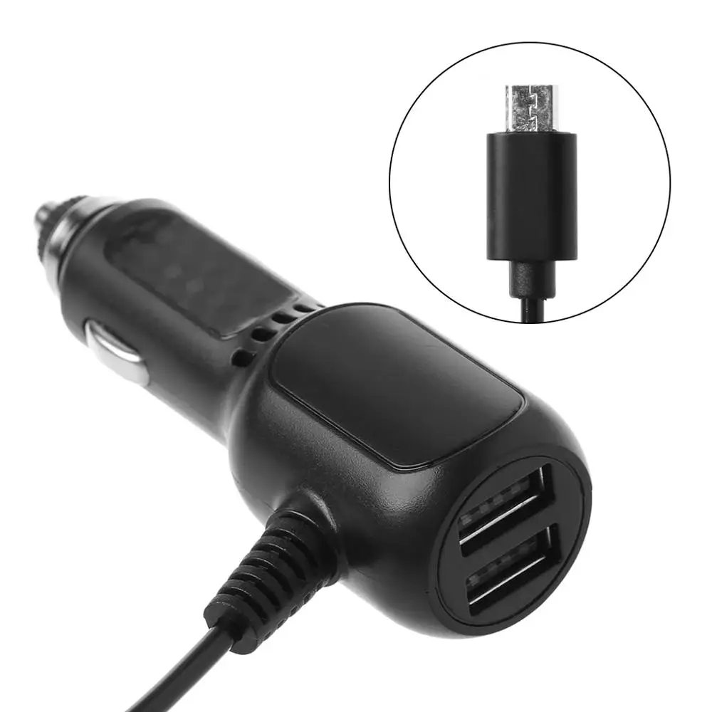المزدوج USB شاحن سيارة سريع مهايئ شاحن المصغّر USB بيانات كابل للأندرويد الهاتف شاحن سيارة شحن سريع