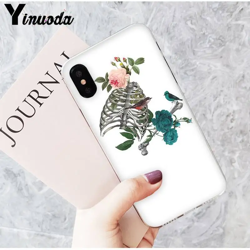 Yinuoda искусство красивый Tumblr новый эстетический череп Floar Phonecase для iPhone8 7 6 6S Plus 5 5S SE