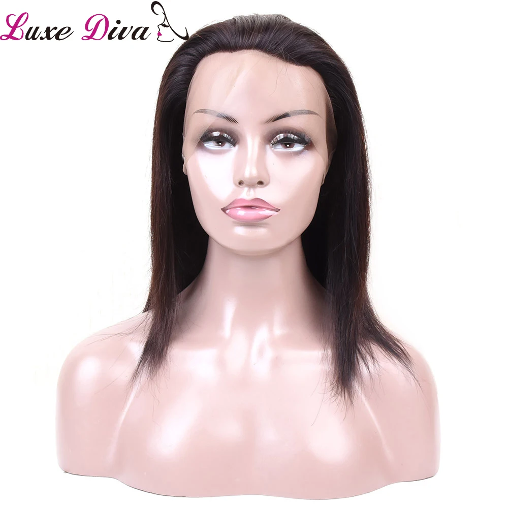LUXE DIVA 360 Lace Front Wig Human Hair Wigs With Pre Plucked Baby Hair