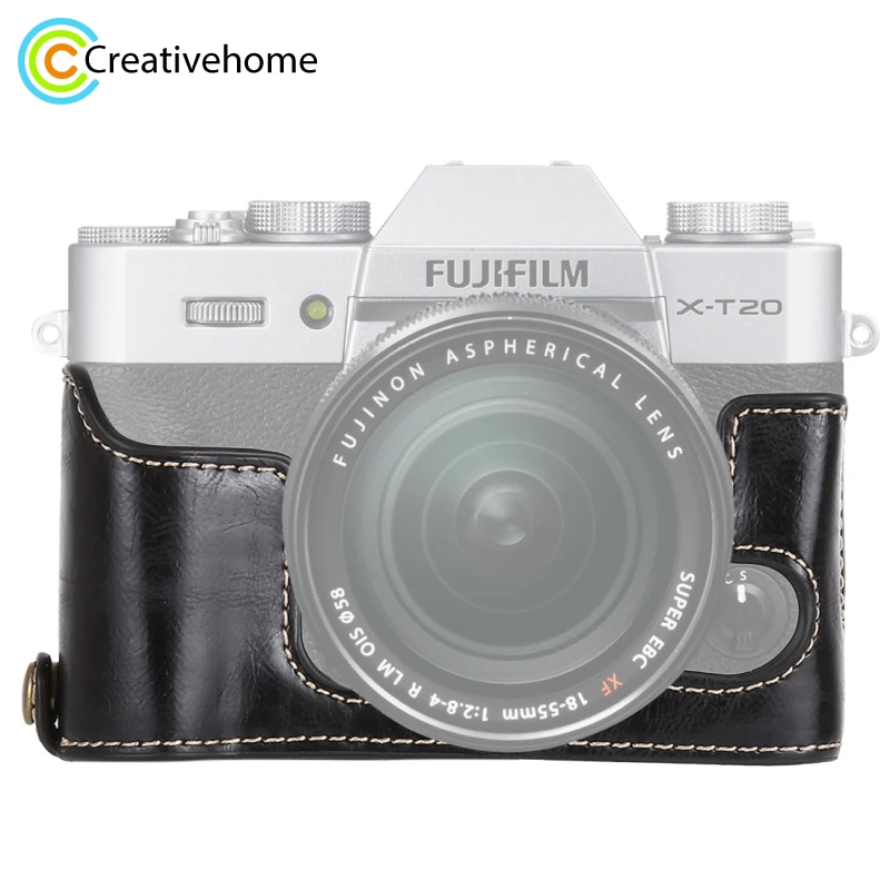 PULUZ For FUJIFILM X T10 Case 1/4 inch Thread PU Leather Camera Case Base for FUJIFILM X T20