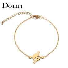 DOTIFI браслет из нержавеющей стали для женщин и мужчин череп золотистого и серебристого цвета Pulseira Feminina Lover's обручальные ювелирные изделия
