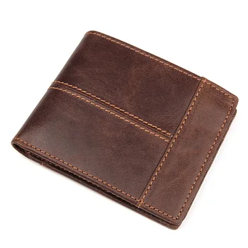 

J.M.D Vintage Genuine Cow Leather RFID Wallet High Quality Men's Short Wallet Credit Card Case R-8064B