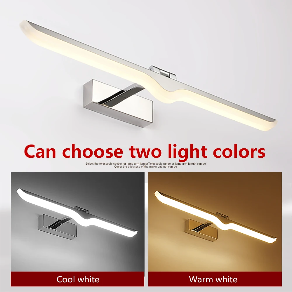 الفولاذ المقاوم للصدأ الحديث LED الجبهة مرآة ضوء الحمام ماكياج جدار مصابيح led الغرور المرحاض الحائط الشمعدانات تركيبة إضاءة