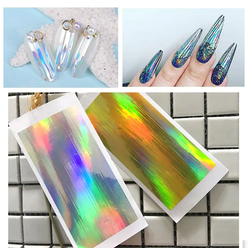 New Gold Silver Laser Nail Art Striping Tape Line Nail Glitter Stickers Decorations 3d Self