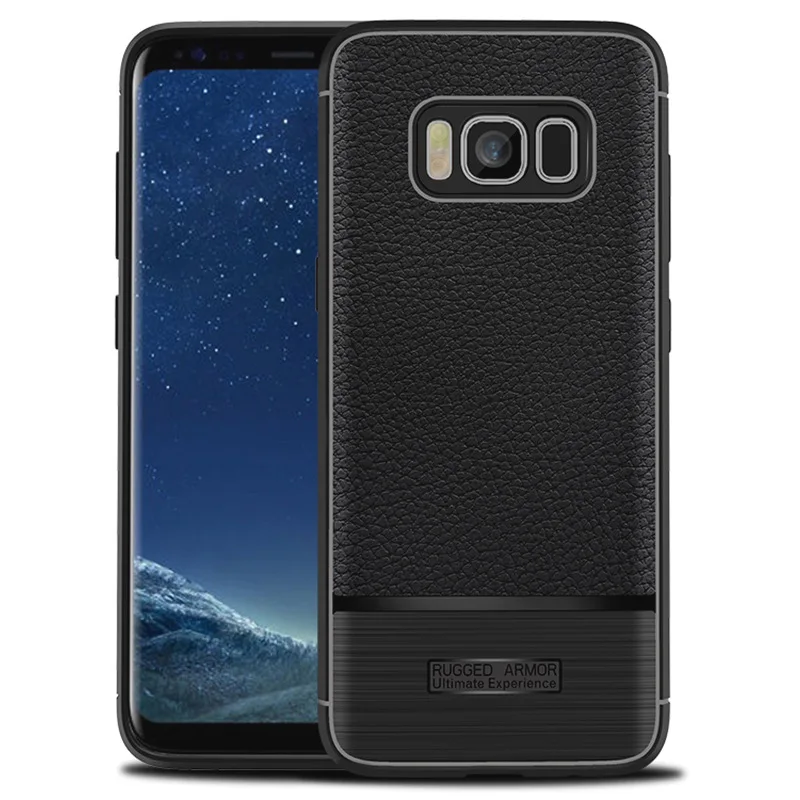 

for samsung galaxy s8 fitted shockproof back cover anti-skid anti-fingerprint silicone soft black tpu phone case