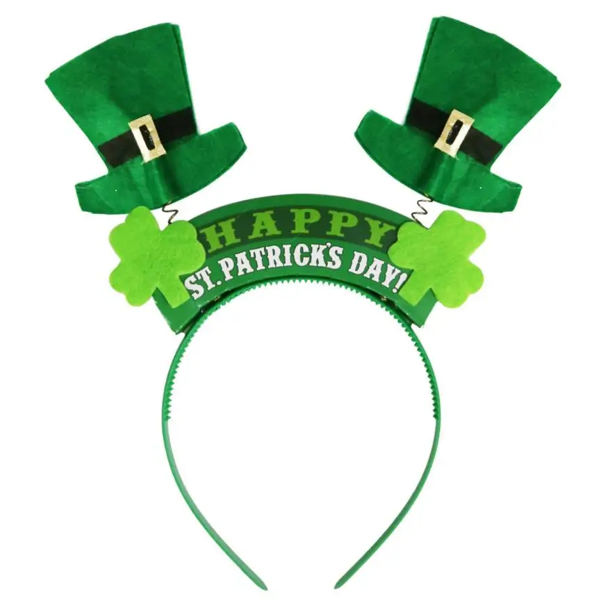 Irish St Patricks Day Headband Green Leprechaun hairband Shamrock Buckle Fancy Dress Carnival Christmas accessories party favor