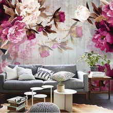 Beibehang пользовательские фото обои стикер стены ручной работы Пион цветок древесины зерна задний план обои papel де parede папье peint