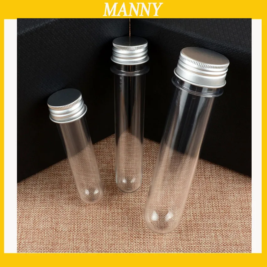 

100ml 40ml 30ml Empty Clear Plastic Tube Bottle Candy Bottle With Aluminum Cap Plastic Candy Container Bottle 50pcs/lot