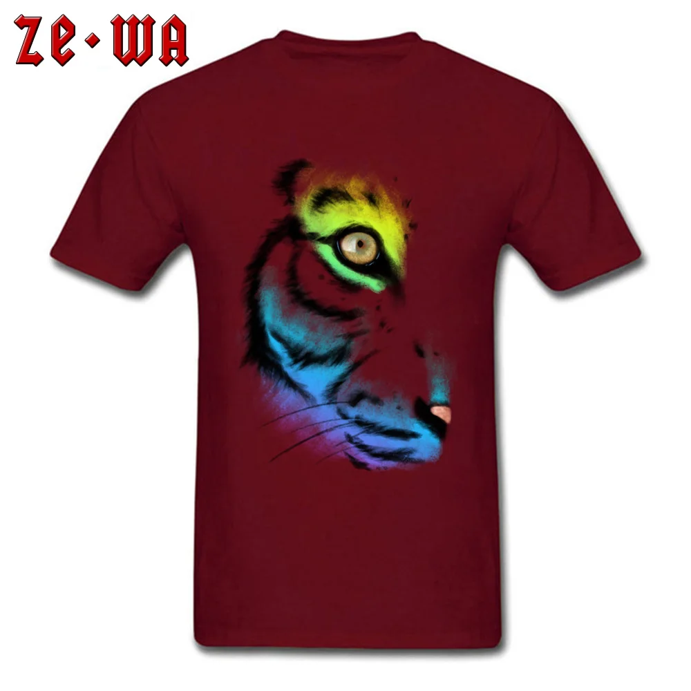 The eye of the tiger Graphic Men T Shirts Round Neck Short Sleeve 100% Cotton Tops & Tees Summer Top T-shirts Top Quality The eye of the tiger maroon
