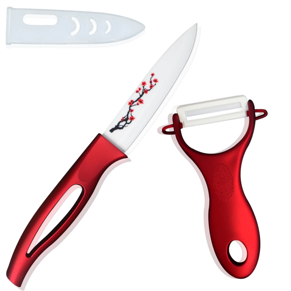 XYJ Brand Ceramic Knife 4 Inch Utility Knife + Peeler Kitchenware