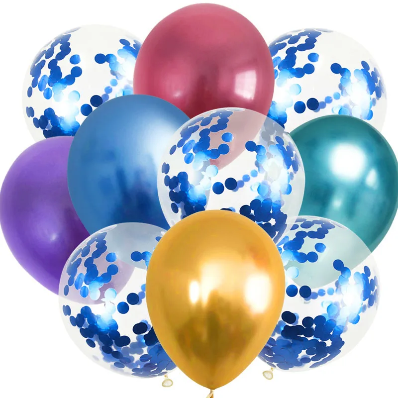 10 шт. 12 дюймов металлические шары золотые конфетти воздушные шары хромовые шары украшения для дня рождения для взрослых Свадебный декор Globos