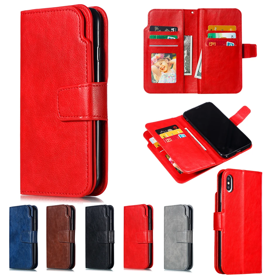 

Vintage Case For Coque iPhone Xr X XS Max Flip Phone Cover Fundas Leather 9 Card Wallet For iPhone 5 5s SE 6 6s 7 8 Plus B300