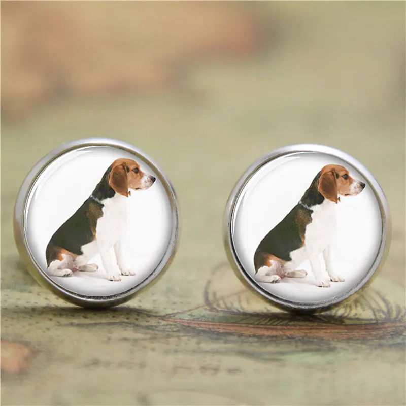 10pairs/lot Beagle earrings , Sitting cute dog print Photo Dog earrings ...