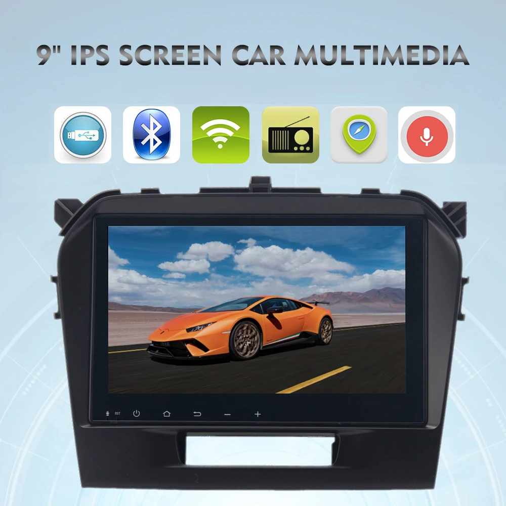 Cheap 9" Android 9.0 Car Stereo for Suzuki Vitara dvd 2016 2017 AutoRadio Headunit vehicle GPS Steering wheel Control WiFi 4G BT 1